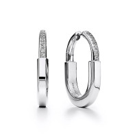 Tiffany Lock earrings, white gold, diamonds Tiffany Lock earrings, white gold, diamonds