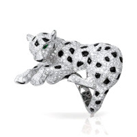 Panthere de Cartier ring, platinum, diamonds, onyx, emeralds Panthere de Cartier ring, platinum, diamonds, onyx, emeralds