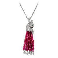 Cartier Les Oiseaux Libérés Parrot necklace, white gold, diamonds, rubies Cartier Les Oiseaux Libérés Parrot necklace, white gold, diamonds, rubies