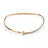 Tiffany T T1 Half Diamond necklace, yellow gold, diamonds Tiffany T T1 Half Diamond necklace, yellow gold, diamonds