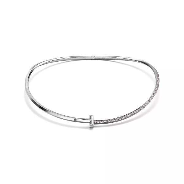 Tiffany T T1 Half necklace, white gold, diamonds Tiffany T T1 Half necklace, white gold, diamonds