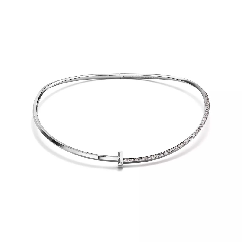 Tiffany T T1 Half necklace, white gold, diamonds Tiffany T T1 Half necklace, white gold, diamonds