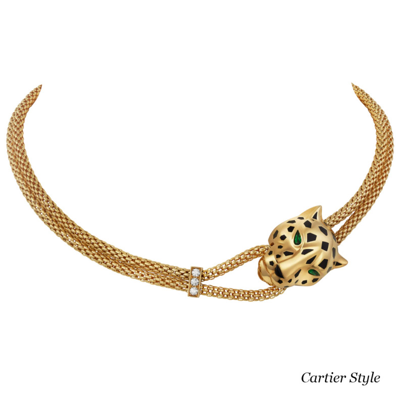 Panthere de Cartier necklace, yellow gold, diamonds, onyx Panthere de Cartier necklace, yellow gold, diamonds, onyx
