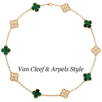 Van Cleef & Arpels Alhambra necklace, yellow gold, diamonds, malachite Van Cleef & Arpels Alhambra necklace, yellow gold, diamonds, malachite