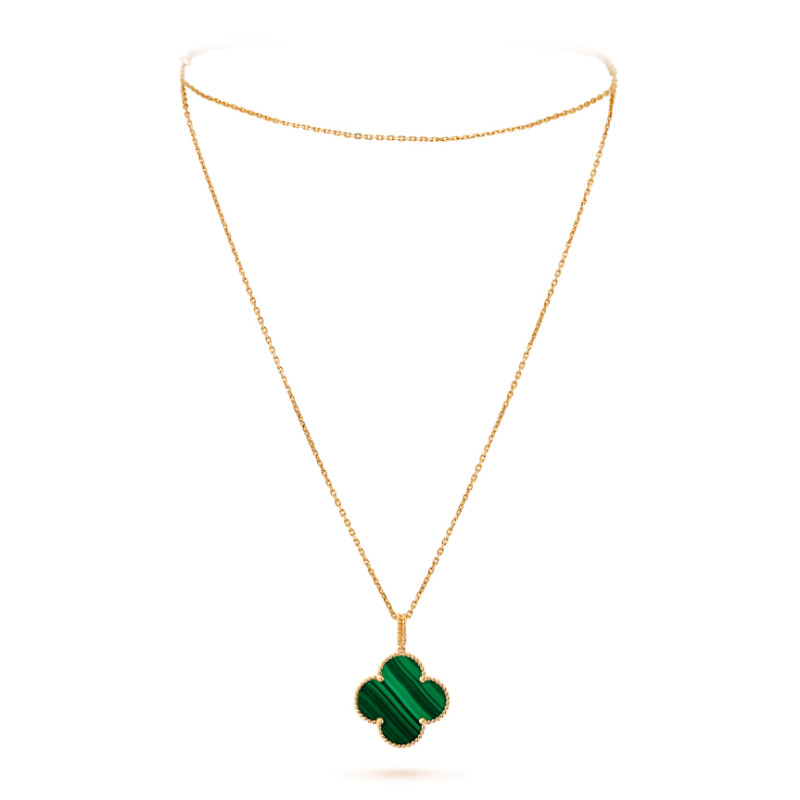 Długi naszyjnik Van Cleef & Arpels Magic Alhambra, żółte złoto, malachit Długi naszyjnik Van Cleef & Arpels Magic Alhambra, żółte złoto, malachit
