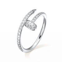 Cartier Juste un Clou ring, white gold, diamonds