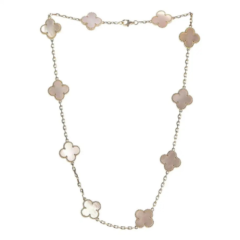 Van Cleef & Arpels Vintage Alhambra necklace, white gold, mother of pearl Van Cleef & Arpels Vintage Alhambra necklace, white gold, mother of pearl