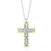 Tiffany & Co. Schlumberger cross pendant, gold, platinum, diamonds Tiffany & Co. Schlumberger cross pendant, gold, platinum, diamonds